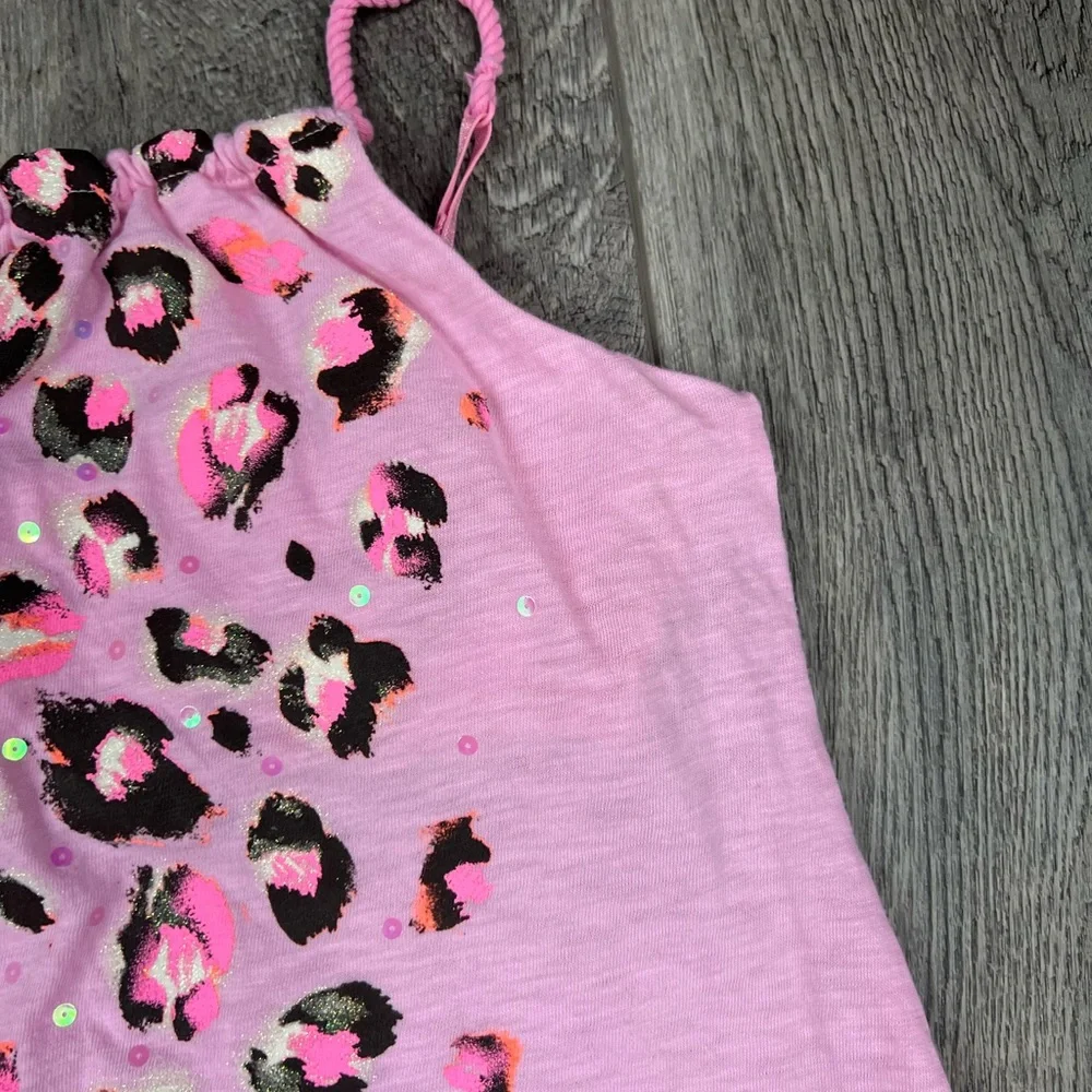 Justice Pink Cheetah Print‎ Tank